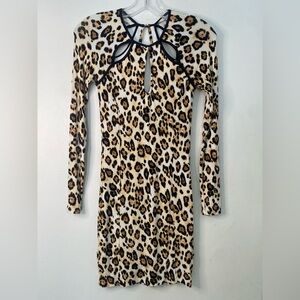 Guess Animal Print Cut-Out Dress